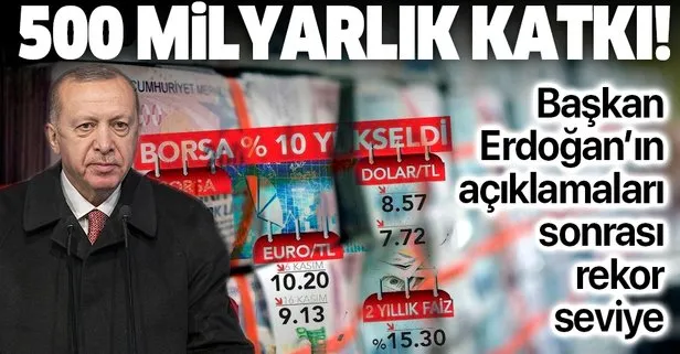 SON DAKİKA: Başkan Erdoğan’ın açıklamaları sonrası rekor seviyelere ulaştı: 1 haftada 500 milyarlık katkı