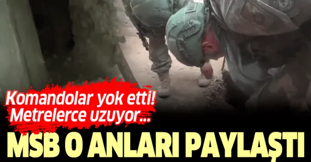 Son dakika: MSB görüntülerini paylaştı! Komandolar yeni bir tünel daha tespit etti