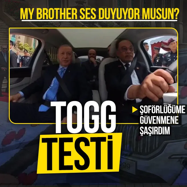Başkan Erdoğan ile Malezya Başbakanı Enver İbrahim arasında Togg diyaloğu: Ses duyuyor musun? | Şoförlüğüme güvenmene şaşırdım