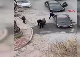 İstanbul'da sokak ortasında kadına şiddet