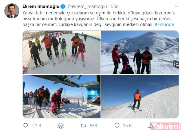 Ekrem İmamoğlu Elazığ'daki depremin yaraları sarılmadan tatile çıktı! Erzurum'da kayak yapıyor - 4