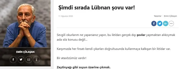 Sözcü yazarı Emin Çölaşan’dan haddini aşan sözler! Türkiye’yi sömürgeci ilan etti