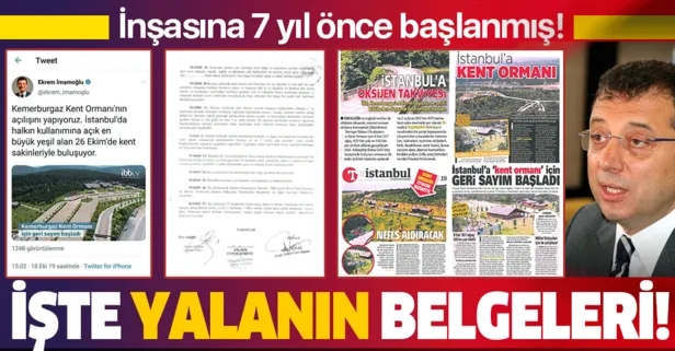 İBB Başkanı İmamoğlu, AK Parti döneminde yapılan Kemerburgaz Kent Ormanı'nı bugün kendisi yapmış gibi açıyor!