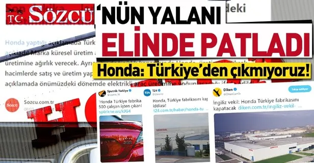 Honda Türkiye’den açıklama: Honda, Türkiye’den çıkmıyor