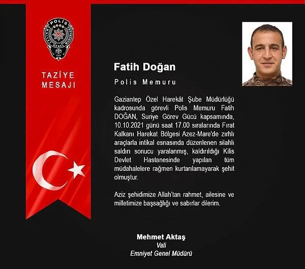 Son dakika: Fırat Kalkanı bölgesinde PKK'dan hain saldırı: 1 polis şehit, 3 polis yaralı-4