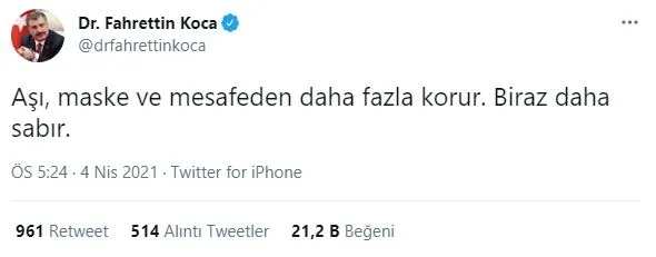 saglik-bakani-fahrettin-kocadan-asi-mesaji-maske-ve-mesafeden-daha-fazla-korur-1617555522938.jpg Sağlık Bakanı Fahrettin Koca'dan aşı mesajı: Maske ve mesafeden daha fazla korur-2