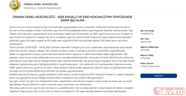 2025 OGM PERSONEL ALIMI: Orman Genel Müdürlüğü personel alımı başladı mı? Başvuru şartları neler? - 4