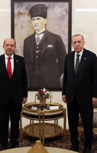 Son dakika: Başkan Erdoğan KKTC Cumhurbaşkanı Ersin Tatar ile görüştü