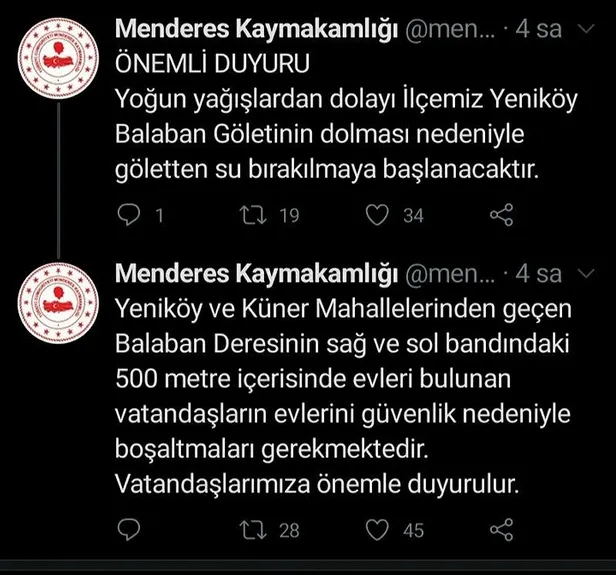 SON DAKİKA: İzmir Menderes'te sel sonrası Yeniköy Sulama Göleti’nin tehdit ettiği iki mahalle boşaltılacak-1
