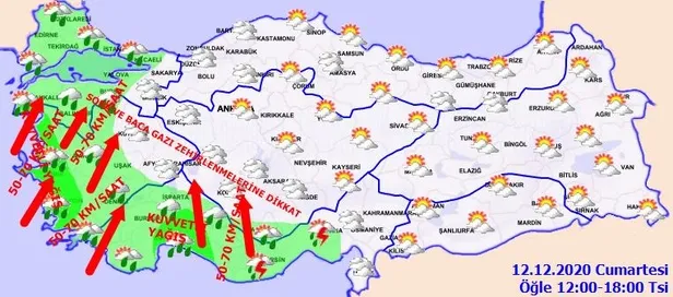 SON DAKİKA: Meteorolojiden o illere kuvvetli yağış ve rüzgar uyarısı | 12 Aralık İstanbul'da hava nasıl olacak?-6