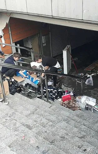 Eminönü'nde selin ardından son durum