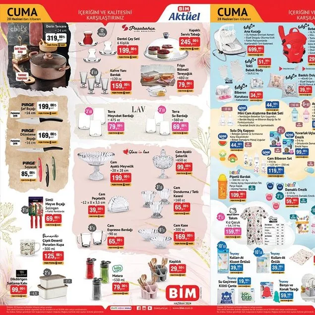 BİM AKTÜEL CUMA 2024: Hamileler, ve çocuklulara indirim! Yatak 1.999 TL, kaşar peynir 199 TL, mini hurç  55 TL, bebek malzemeleri..