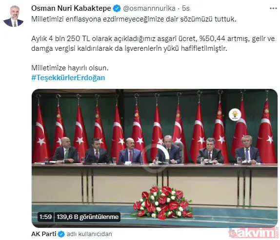 Asgari ücret 2022'de 4253 TL oldu! 'Teşekkürler Erdoğan' etiketi sosyal medyada 1. sırada - 6
