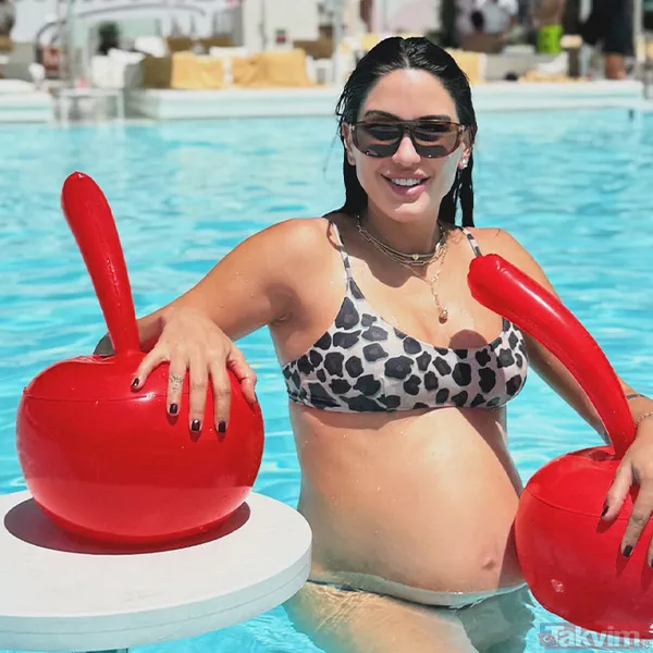 Survivor Sahra Işık’tan havuzda karnı burnunda paylaşım! Sezonu açan Sahra’dan hamilelik pozları - 11