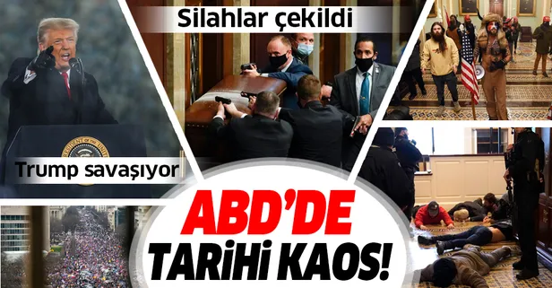 ABD'de Trump'ın "Amerika’yı Kurtar" mitinginin ardından ortalık karıştı! Kongre binasını bastılar