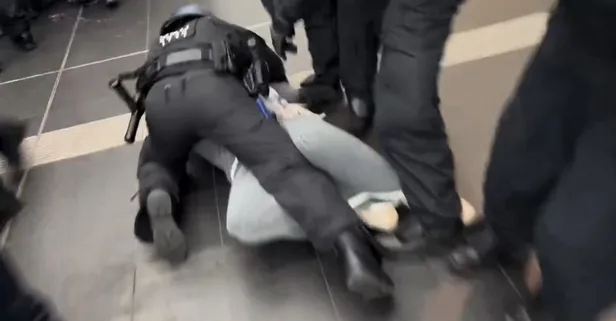Alman polisinden soykırımcı İsrail'e destek! Filistin destekçilerini yerde sürükleyerek müdahale ettiler