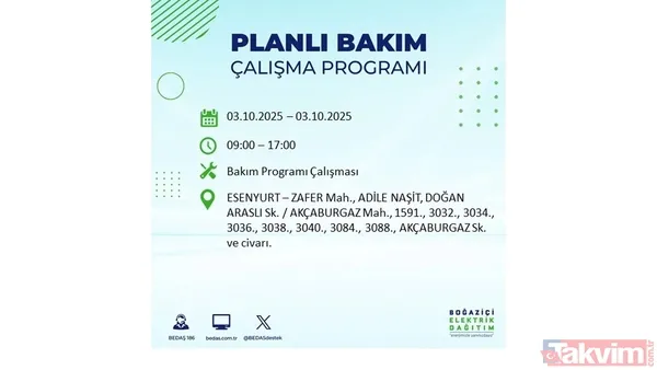 İstanbul'da elektrik kesintisi alarmı: BEDAŞ saat verdi! 3 EKİM ilçe ilçe kesinti programı - 17