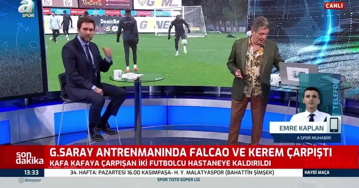 Galatasaray’da Falcao ve Kerem Aktürkoğlu kafa kafaya çarpıştı!