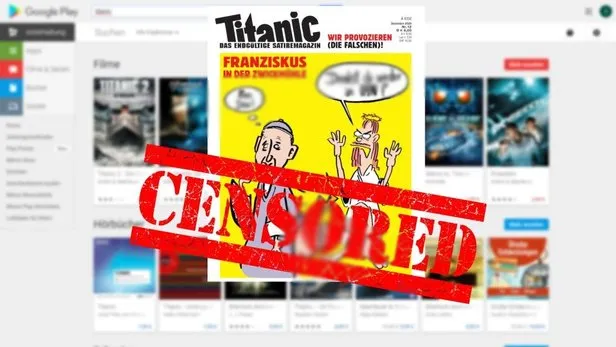 İslam'a hakaret serbest Papa'ya eleştiri yasak! Google'dan Papa karikatürlü Titanic dergisine yayın yasağı-2