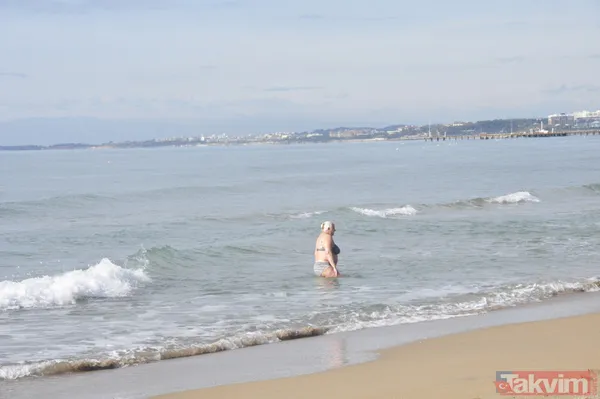 Aralık ayının ortasında deniz keyfi! Görüntüler Antalya Side'den - 3