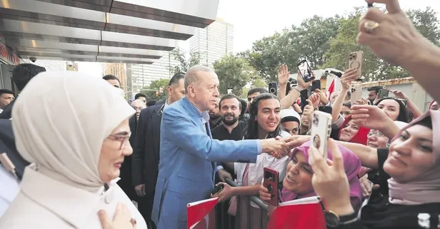 New York'ta Başkan Erdoğan rüzgarı! Türkevi önünde coşkulu kalabalık