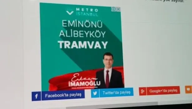 Ekrem İmamoğlu bu kez de yapılmış olan Eminönü-Alibeyköy tramvayını vadetti!