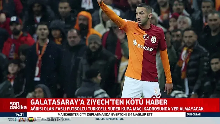 Galatasaray'da Hakim Ziyech Süper Kupa finalinde forma giyemeyecek!
