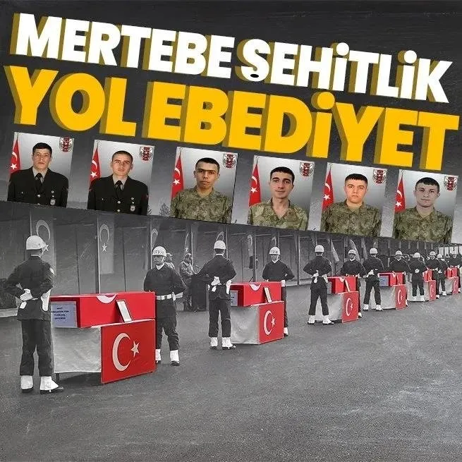 Türkiye Pençe-Kilit Harekatı bölgesinde şehit olan 6 askerini ebediyete uğurladı