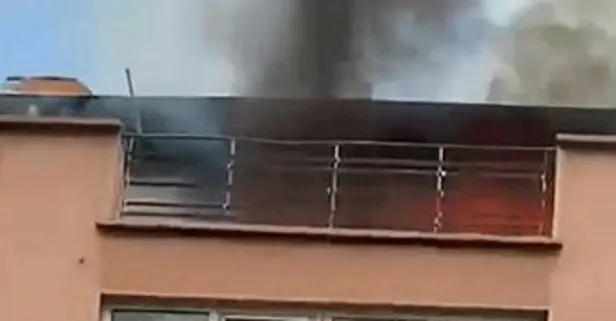 Ankara’da 2 katlı binanın terasında yangın