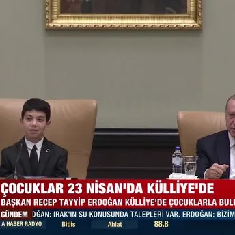 Başkan Erdoğan çocukları kabul etti! Çocuklar 23 Nisan’da Külliye’de! Renkli anlar kamerada!