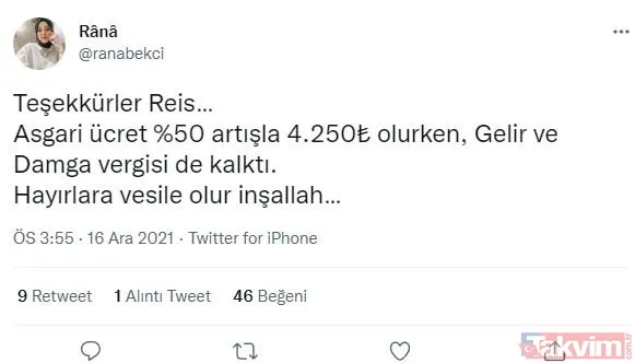 Asgari ücret 2022'de 4253 TL oldu! 'Teşekkürler Erdoğan' etiketi sosyal medyada 1. sırada - 2