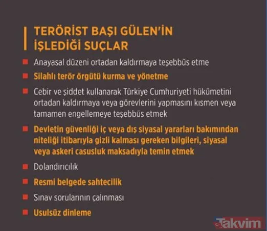 İşte FETÖ elebaşı Fetullah Gülen'in işlediği suçlar: 45 davada "1" numaralı sanıktı! - 16
