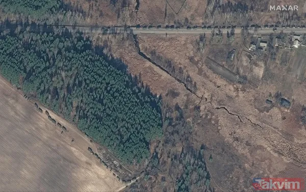 Uydu görüntüleri ortaya çıktı! 5 kilometrelik Rus askeri konvoyu Kiev'e ilerliyor - 12