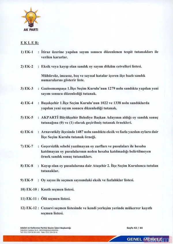 Ak Parti'nin Dilekçesinde, Sandık Kurullarının Kanuna Aykırı Oluşturulması Nedeniyle Bazı Olumsuzlukların Da Yaşanmış Olabileceğine İşaret Edilerek, Şu...