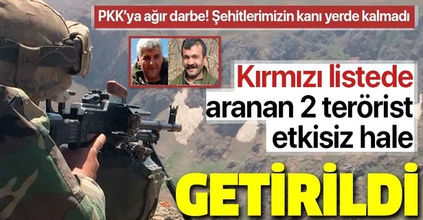 Terör örgütü PKK’ya büyük darbe! Kırmızı listedeki 2 terörist öldürüldü