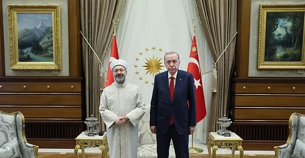 Başkan Erdoğan, Diyanet İşleri Başkanı Ali Erbaş'ı kabul etti