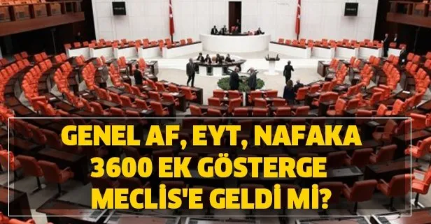 Genel af, EYT, nafaka ve 3600 ek gösterge Meclis'e geldi mi?