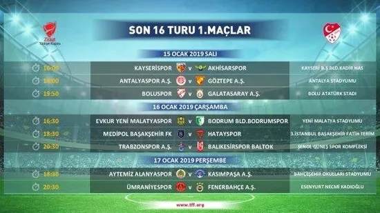 Ziraat Türkiye Kupası son 16 programı açıklandı-1