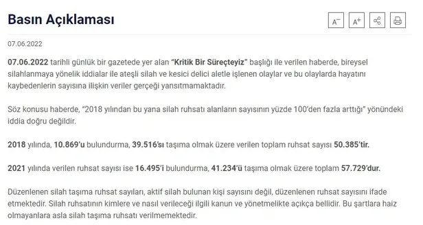 İçişleri Bakanlığı'ndan Cumhuriyet Gazetesi'nde çıkan bireysel silahlanma iddialarına ilişkin açıklama-3