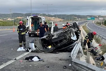 Kuzey Marmara Otoyolu'nda takla atan otomobildeki anne öldü, eşi ve 3 çocuğu yaralandı