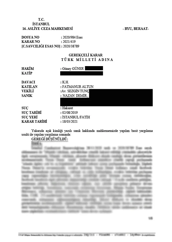 turgev-yonetim-kurulu-baskani-fatmanur-altuna-hakaret-eden-nazan-demire-beraat-1617219294142.jpg Fatmanur Altun’a "İslam’la ilgileri yok bu aç köpeklerin" şeklinde hakaret eden Nazan Demir'e beraat!-3