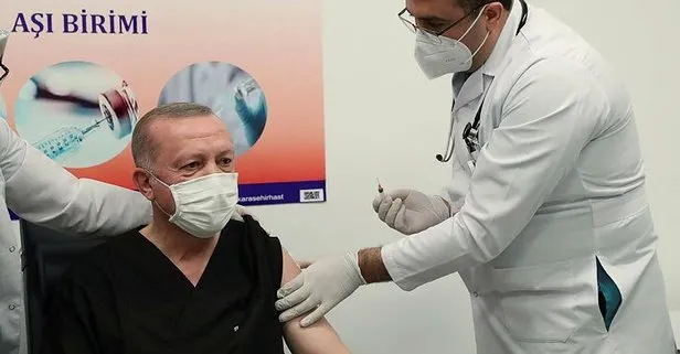 Başkan Recep Tayyip Erdoğan Çin’den gelen Coronavac aşısını yaptırdı! Siyasi liderleri kampanyaya çağırdı