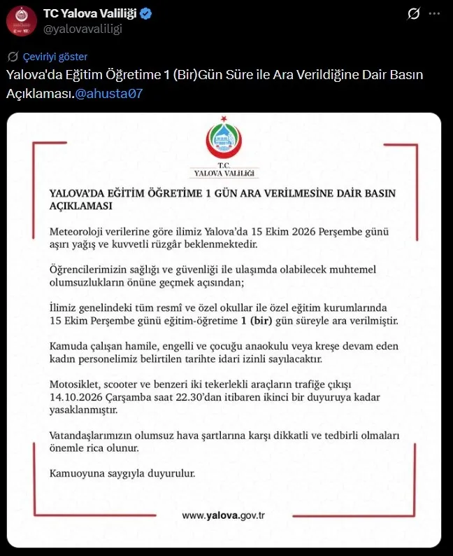 İstanbul, Sakarya ve Kocaeli'de okul tatili uzatıldı: 6 ilde eğitime ara! Motosikletlere trafik yasağı-6