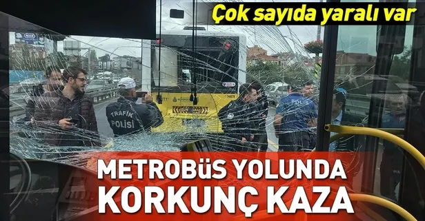 Okmeydanı'nda 2 metrobüs çarpıştı
