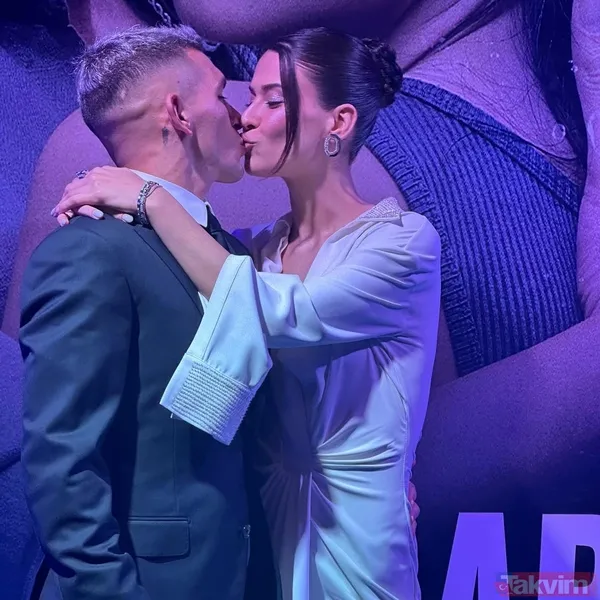 Lucas Torreira ile Devrim Özkan galada dudak dudağa! Evlilik sorusuna bomba yanıt: Nereden duydun? - 5