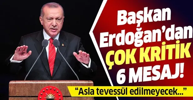 Son dakika: Başkan Erdoğan: Gerilim siyasetine asla tevessül edilmeyecek
