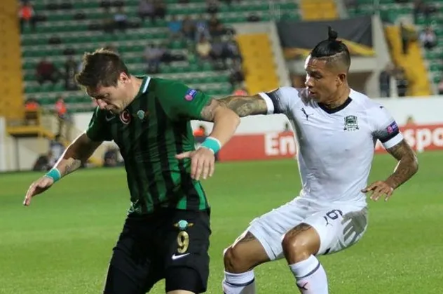 Akhisarspor, UEFA Avrupa Ligi J Grubu'ndaki ilk maçında Rusya'nın Krasnodar'a 1-0 mağlup oldu
