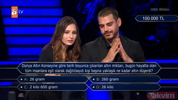 Kim Milyoner Olmak İster'de Kenan İmirzalıoğlu'ndan Yusuf Çim ve Feyza Sevil Güngör'ü pes ettiren 200 bin TL'lik 'TDK' sorusu - 48