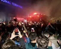 Trabzonspor’a havaalanında coşkulu karşılama