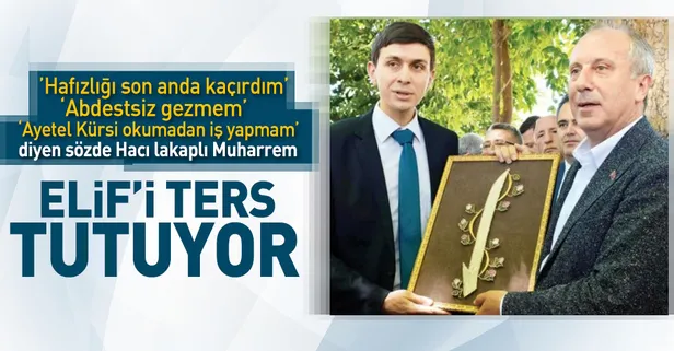 Muharrem İnce hediye edilen Elif tablosunu ters tuttu